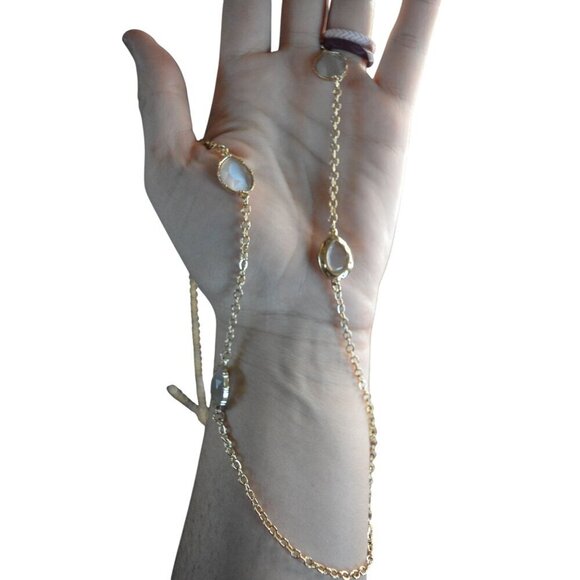 14th & Union Gold-Tone Chain Necklace With Faceted Stones - Picture 6 of 10